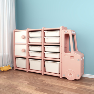 High Quality And Firm Children Toy Shelf Kids Baby Storage Clothes Cabinet Car Shaped Storage Cabinet Shelf