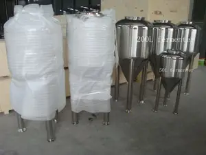 ถังหมัก50l 100l ถังสแตนเลสอุปกรณ์การต้มเบียร์กรวย Fermenter