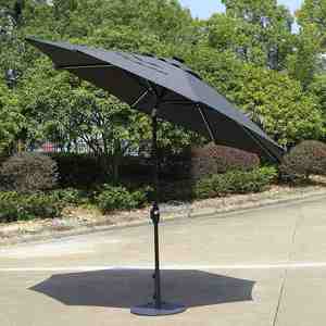<span class=keywords><strong>Parasol</strong></span> de jardin moderne en aluminium 100% avec manivelle manuelle, inclinaison automatique, pliable, protection UV, parasols de patio, 3 m, mât central - Product Image 3