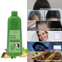 Joynna 1/1N Shampooing Colorant Permanent Noir et Rouge Bourgogne Cerise à Bulles Couvre les Cheveux Gris Formule Végétale Sans Ammoniaque