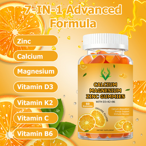 Factory Custom Minerals Gummy Candy Support Digestive System Calcium Magnesium Zinc Gummies with Vitamin D3 K2 Boost Energy - Product Image 5