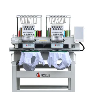 Factory price fully automatic industrial multi needle one head two heads embroidery machine computerized