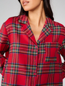 Low MOQ Custom Cotton-like Button Down Long Sleeve Solid <b>Women</b> Pajamas Set with Pocket for Christmas Manufacturer - Product Image 4