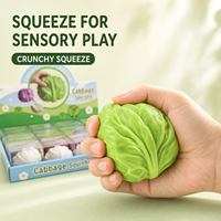 Jouet sensoriel anti-stress souple et croustillant en forme de chou, trois couleurs, en boîte cadeau