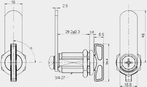 MK407-8非ロック親指ターンRVコンパートメントラッチ29.2mm RV親指操作カムロックRVツールボックス用 - Product Image 3