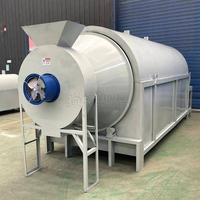 Sécheur rotatif à tambour électrique/gaz/à bois, machine de séchage rotative polyvalente pour les larves de mouches noires et la biomasse
