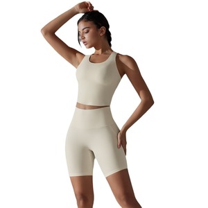 Ensembles de yoga sans couture en gros-leggings de contrôle du ventre taille haute et soutien-gorge de sport tenue d'entraînement 2 pièces pour la course à pied en salle de sport - Product Image 5