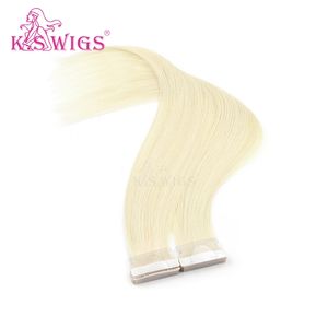 K.SWIGS Extensions de cheveux humains Remy 100% double épaisseur de qualité supérieure, à bandes adhésives, 12-30 pouces, toutes couleurs, sans couture, certifiées OEM - Product Image 4