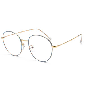 Maidis <b>Round</b> Metal Eyeglasses <b>Frames</b> Women Anti Blue Light Protection Computer Glasses Full <b>Frame</b> Pink Gold Rim - Product Image 3