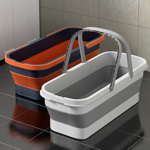 Secchio pieghevole portatile a quattro ruote motrici all'ingrosso di tutte le dimensioni mop piatti efficiente pulizia tempo-risparmio di asciugatura secchio pieghevole - Product Image 1
