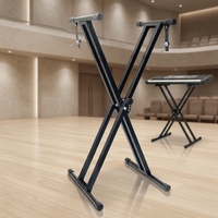 Heavy Duty Double X Shaped Keyboard Stand Durable Iron Frame With Anti Slip Feet for Professional Musician Studio Use