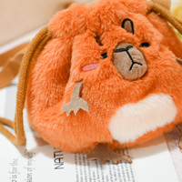 Sac à dos Ita Bag en peluche personnalisé avec fenêtre transparente, motif visage de poupée mignon, conçu pour les badges et cartes d'idols, OEM ODM