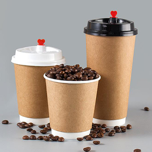 Vasos de Papel Desechables para <span class=keywords><strong>Café</strong></span>, Ecológicos, Biodegradables, con Paredes Onduladas y Tapas, al por Mayor - Product Image 3