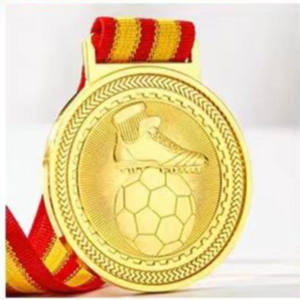 कस्टम लोगो पुरस्कार पदक और रिबन रिक्त स्वर्ण रजत कांस्य के साथ ट्राफियां धातु फुटबॉल पदक के साथ मैराथन धातु फुटबॉल पदक - Product Image 1