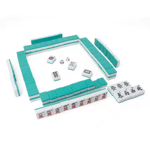 Ensemble de carreaux Mahjong 38 # personnalisés professionnels 144 pièces mélamine bicolore avec boîte en PVC pour les jeux de casino Logo personnalisé inclus - Product Image 2