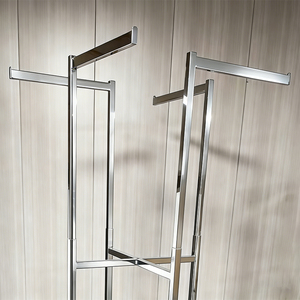 Moderno Perchero de Acero Inoxidable de 4 Brazos con Base de Mármol, Soporte Ajustable para Exhibición de Ropa en Tiendas Minoristas - Product Image 5
