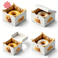 Baoren Grandes Boîtes de Livraison de Gâteaux Tiramisu Doughnut Blanc Transparent Emballage avec Couvercle Cookie Bento Bicky Triangle Box Gâteau 10 Pouces