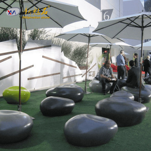 Nuevos Materiales de Construcción de Piedra, Banco de Cemento con Diseño de Guijarros XMS006, Asiento Redondo Decorativo para Exteriores, para Villas, Patios y Parques - Product Image 1