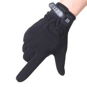 Full-Vinger Beschermende Special Forces Antislip Bescherming Downhill Tactical Ademende Handschoenen Mannen En Vrouwen Passeren Zwart Nylon