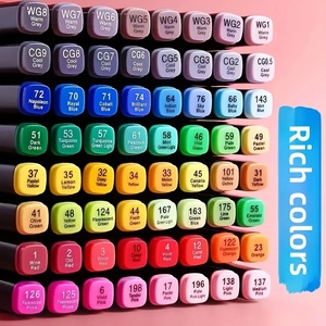 Marcadores Artísticos Permanentes a Base de Alcohol (Plástico) con 60/80 Colores Vibrantes y Doble Punta para Dibujar y Bocetar - Product Image 4