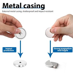 Imán de olla con forma de copa de neodimio con caja de <span class=keywords><strong>acero</strong></span> de fuerza atractiva fuerte industrial con orificio avellanado - Product Image 3