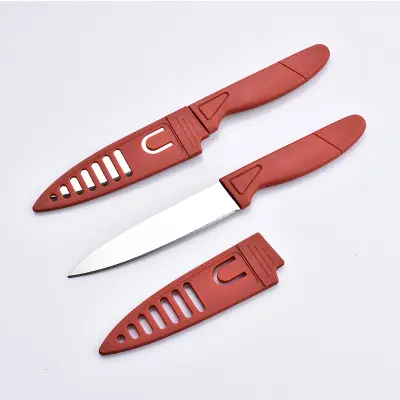 価値ステンレス鋼ノンスティックフルーツペアリングピーリングナイフ、ブレードガード付き