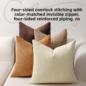 Housse de <span class=keywords><strong>coussin</strong></span> ChamXue, taie d'oreiller unie en velours côtelé, style nordique, carrée, pour canapé <span class=keywords><strong>et</strong></span> chevet, housses de <span class=keywords><strong>coussin</strong></span> décoratives - Product Image 4