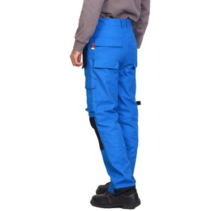 Cotton Acid Fireproof Workwear Pants Reflective Blue Work <strong>Uniform</strong> with Multi-Pockets <strong>Safety</strong> Clothing - Product Image 3