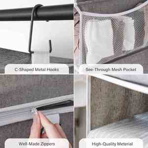 Organizadores de Armario Colgantes de 6 Estantes Wholesale Storage Works, Dos Estantes Colgantes Separables de 3 Niveles, Color Gris - Product Image 6