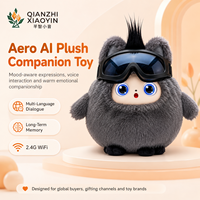 Peluche AI Gris Froid avec Lunettes de Pilote, Vibration, Capteur Tactile, Clonage Vocal, 50+ Langues, Yeux LED, Unisexe, Cadeau du Guangdong