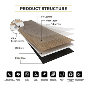 Plancher SPC Commercial Intérieur Haute Résistance 4mm 5mm 6mm 8mm en Vinyle à Clipser, Durable et Étanche – Direct Usine - Product Image 4