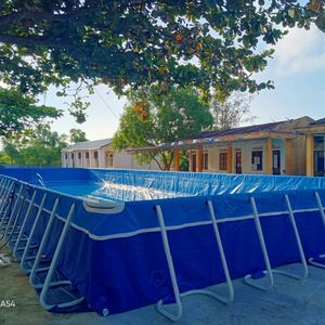 Piscine hors sol portable en PVC, structure grise et bleue, pour enfants et adultes, haute efficacité - Product Image 6