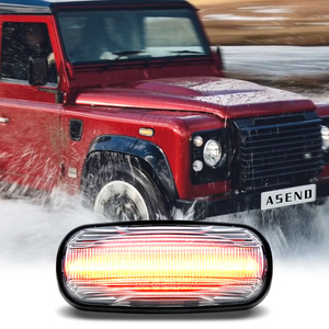 E-Mark Đã Được Phê Duyệt Rõ Ràng Ống Kính Phía Trước Tuần Tự Năng Động Dòng Chảy Bên Đánh Dấu Ánh Sáng Cho Land Rover Defender Freelander 1 2 2005 - Product Image 6