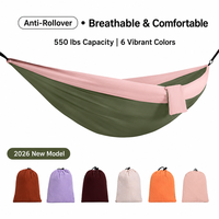 Hamac double pliable d'extérieur, portable, anti-retournement, balançoire de camping pour adultes et enfants, toutes saisons