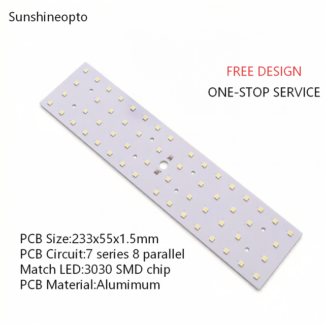 56 LED PCB Board 3030 SMD 7 Series 8 Parallel Plate for LED Lighting