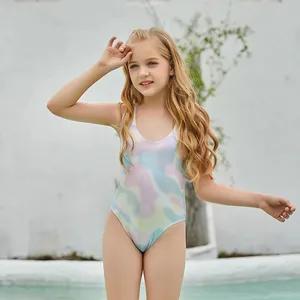 Bañador con hombros descubiertos para niños, traje de baño de una pieza, bikini para niños de 13 años