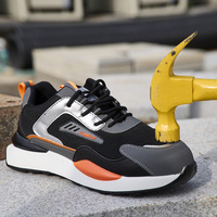 Vente en gros de chaussures de sécurité respirantes légères, antistatiques, antichocs, à la mode, avec semelle extérieure épaisse, chaussures de sécurité décontractées souples pour le travail