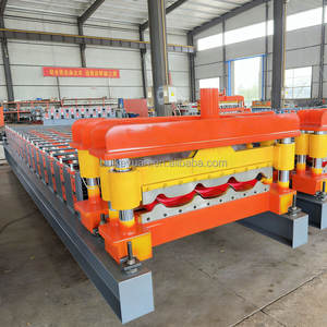 Afrika Glasierte Fliesen-Formmaschine Dachblech-Rollformmaschine Farbige Stahl-Stehfalzprofil-Kernherstellungsmaschine - Product Image 1