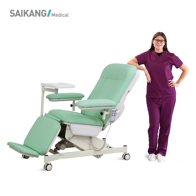 SAIKANG-Silla de diálisis eléctrica ajustable, sillón de diálisis reclinable con ruedas, 5 funciones, calidad SKE-133 Hospital