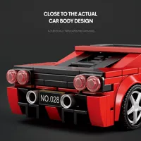 Reobrix 828 298 pièces Supercar technique MOC, modèle de voiture de course sportive rouge classique, jouet de construction DIY en briques, ensembles de blocs de construction pour enfants pour les fêtes