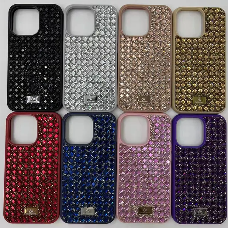 Luxury Phone Case For iphone 13 Crystal Bling Diamond Mobile Phone Cover for iphone 13 12 pro max Glitter Soft TPU PC Back Cover
