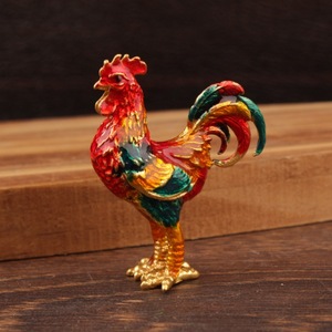 Figurine de coq en métal, en alliage, faite à la main, décoration d'intérieur, ornement de table, sculpture d'oiseau traditionnelle, décoration de la maison - Product Image 1