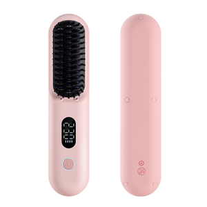 Cepillo Alisador de Cabello Inalámbrico Recargable por USB, Peine Caliente Portátil para Peinar y Rizar, para Viajes, Hogar o Uso en Salón - Product Image 1