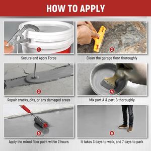 Kit de peinture époxy professionnelle pour sols (1 gallon) gris marine, revêtement acrylique pour béton, garages, sous-sols |   Formule à un composant | - Product Image 6