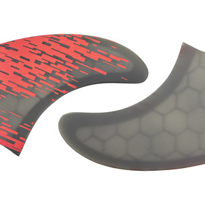UPSURF Large Honeycomb Surf Fins Double Tab FCS2 Red <b>Spray</b> <b>Paint</b> Tail Fin <b>Set</b> - Product Image 3