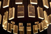 Lustre à panneau acrylique design contemporain pour salle à manger Villa moderne et hall d'hôtel Lumière pour escalier duplex Département des ventes