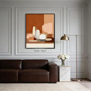 Tableau mural sur toile avec figurine minimaliste et <span class=keywords><strong>cactus</strong></span>, décoration intérieure bohème aux tons Morandi pour salon - Product Image 5