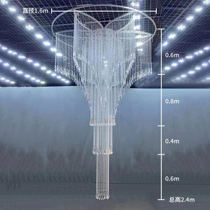 Accessoires de mariage en gros, décoration de plafond, rideau de perles en acrylique cristallin, pendentif de route de mariage, <span class=keywords><strong>arc</strong></span> de scène, rideau décoratif. - Product Image 4