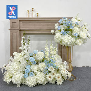 Versprechen Sie künstliche weiße und blaue Blumen Runner Flower Row für Hochzeit Stage Party Dekoration - Product Image 1
