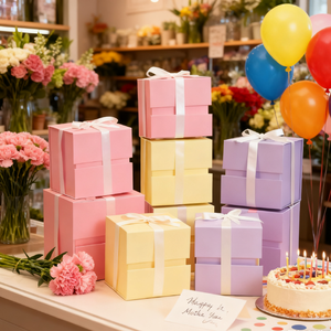 定制方形折叠盒大容量可回收白色橙色深红色条纹钱包礼品铜版纸冲压蜡烛 - Product Image 6